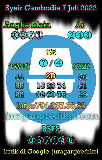 Prediksi Cambodia 7 Juli 2022, Syair cambodia 7 7 2022, prediksi kamboja Kamis 7 juli 2022, kode syair kamboja hari ini 7 7 2022 jitu dan akurat.