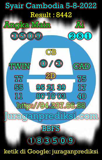 Prediksi Cambodia 5 Agustus 2022 kami ambil dari Syair cambodia 5 8 2022