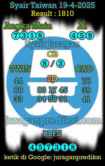 prediksi taiwan 19 april 2025, syair taiwan hari ini sabtu 19-4-2024, angka keluar togel taiwan, toto jitu taiwan 19 april 2025 akurat